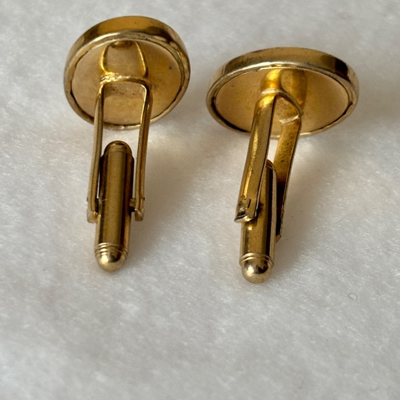 Anson Vintage RN Cufflinks – 1960s Gold Tone Lucite, Mid-Century Medical Caduceu - Picture 11 of 11